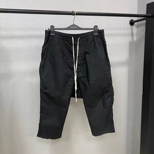 🚩steal authentic Rick Owens Black Joggers with White Drawstring